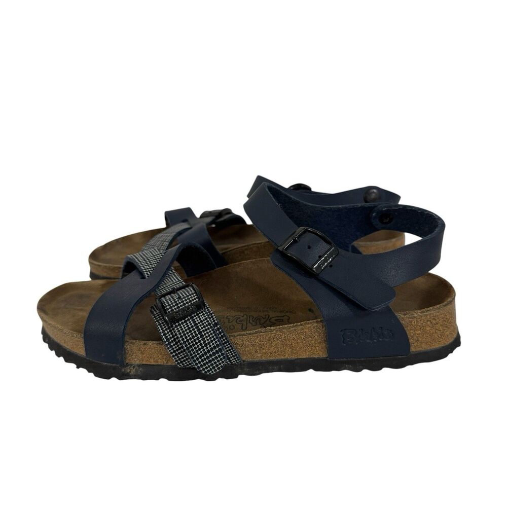 Birkenstock Birki's Lillie 39 8/8.5 NARROW Criss Cross Blue Sandal Women READ - Picture 5 of 15
